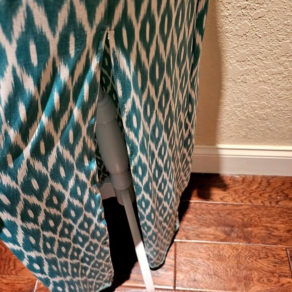 JustFab Maxi Faux Wrap Dress L Boho  Beach Santa Fe Western Coastal Chain Link - Picture 10 of 10